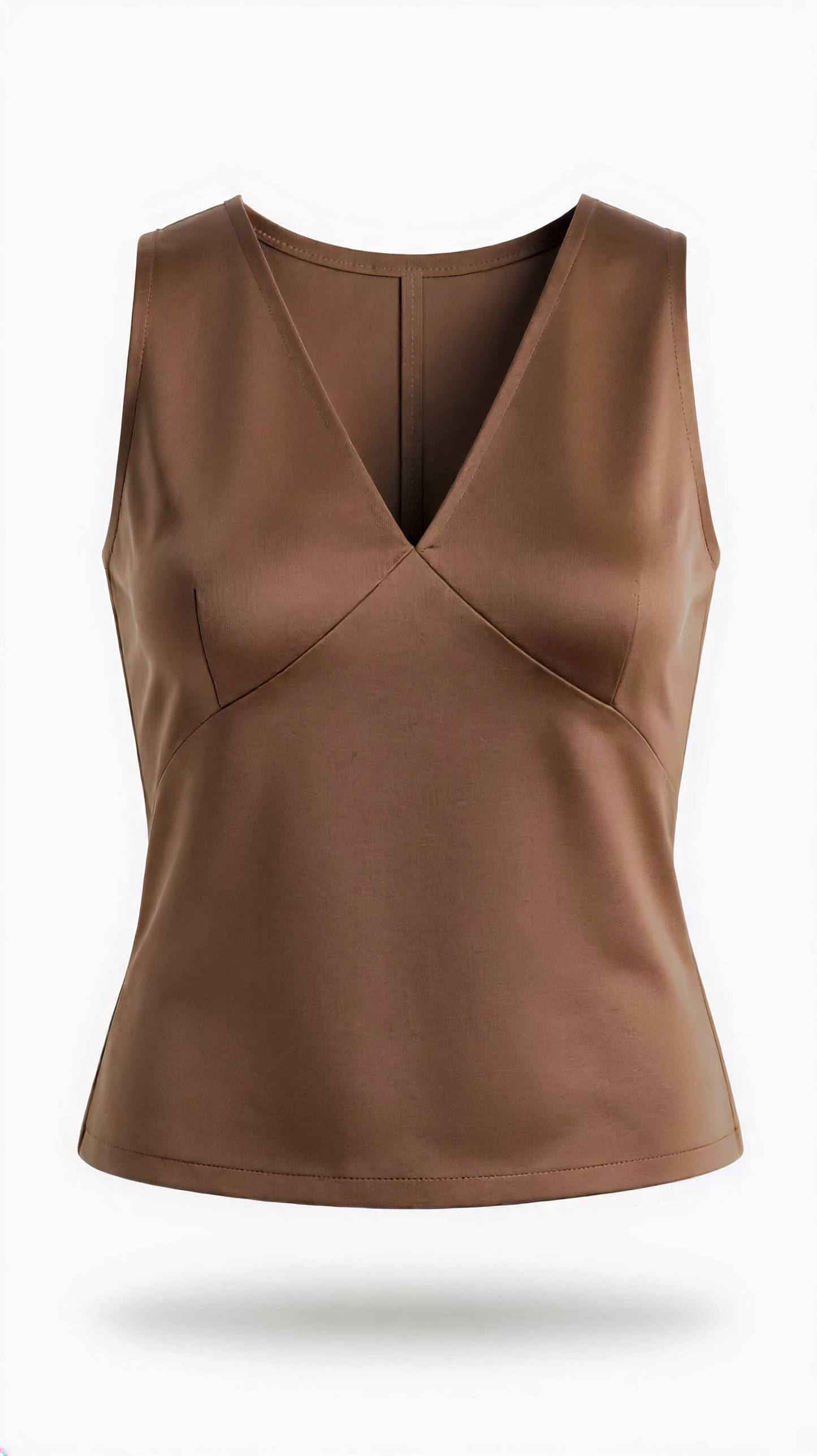 Silken cocoa satin top