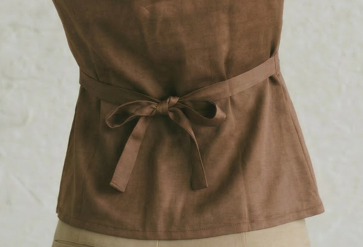 Silken cocoa satin top