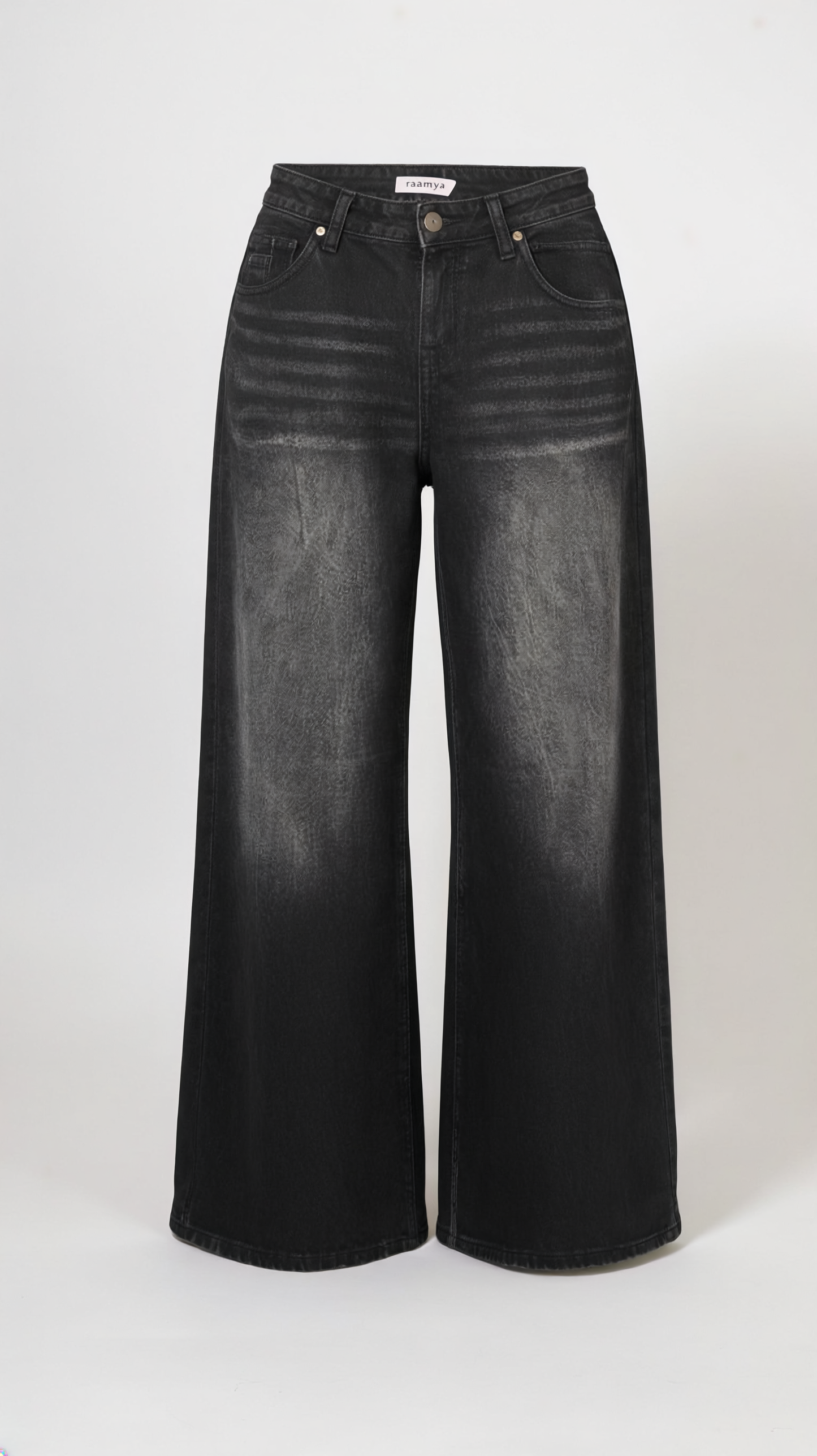 Black flame wide leg denim’s