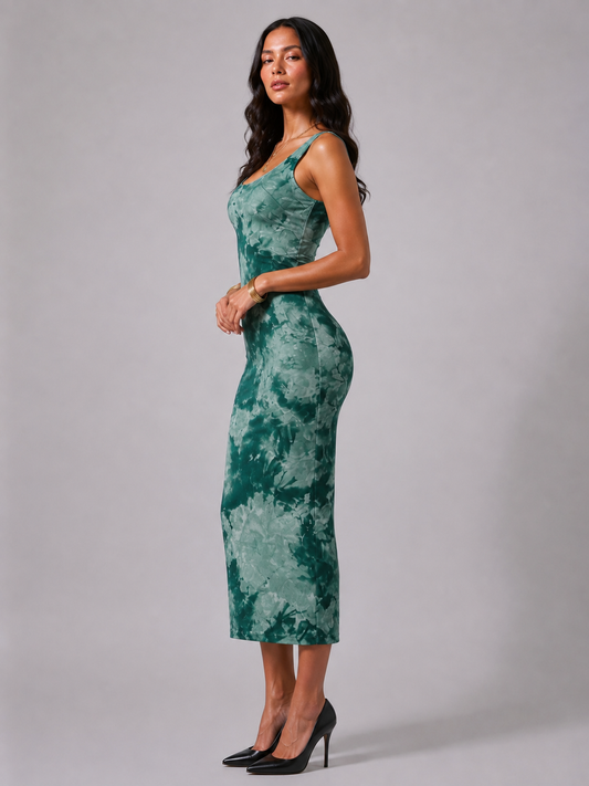 SOFT CHAOS GREEN DRESS